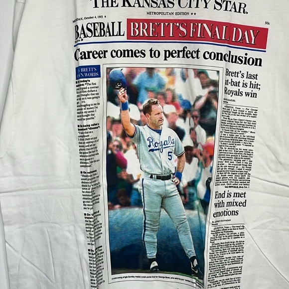 NWT George Brett Retirement Sweatshirt and TShirt Extra Large KC Star Bundle - Picture 2 of 15